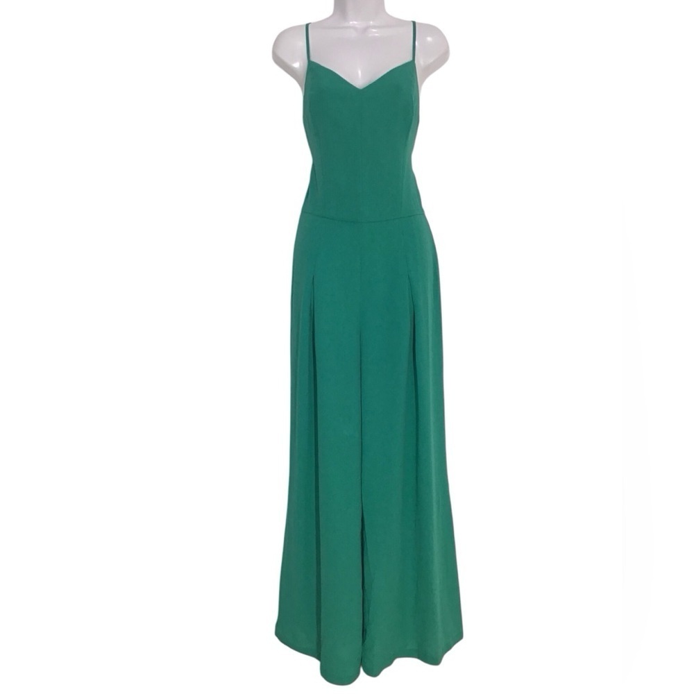 Sugarlips Green Wide Leg Strappy Jumpsuit Size Medium NWT